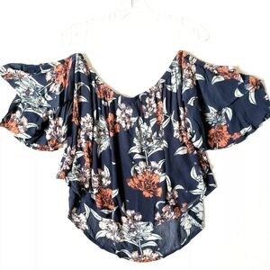 Gypsies & Moondust Romantic Fairycore floral off the shoulder top XL